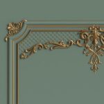 3D Moulding Decorative Room Wallpaper, Green, Customised Indrani Series Handmade 3D Design (Customised Size Wallpaper )